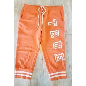 True Religion M Crop Sweatpants Orange Vintage Tie Closure *Has SPOT* Cotton Men